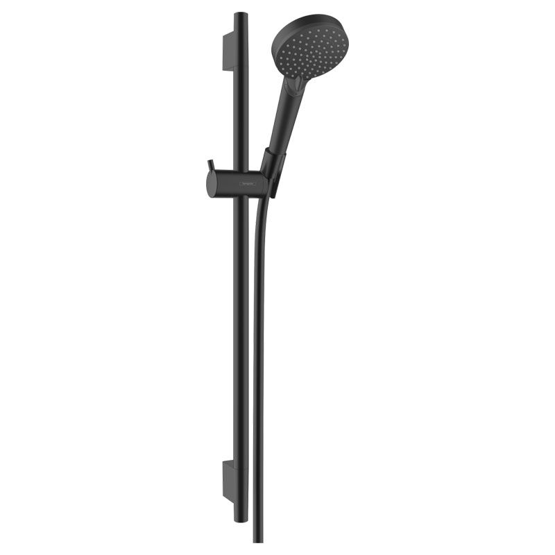 set_bara_dus_furtun_hansgrohe_vernis_blend_vario_negru_mat
